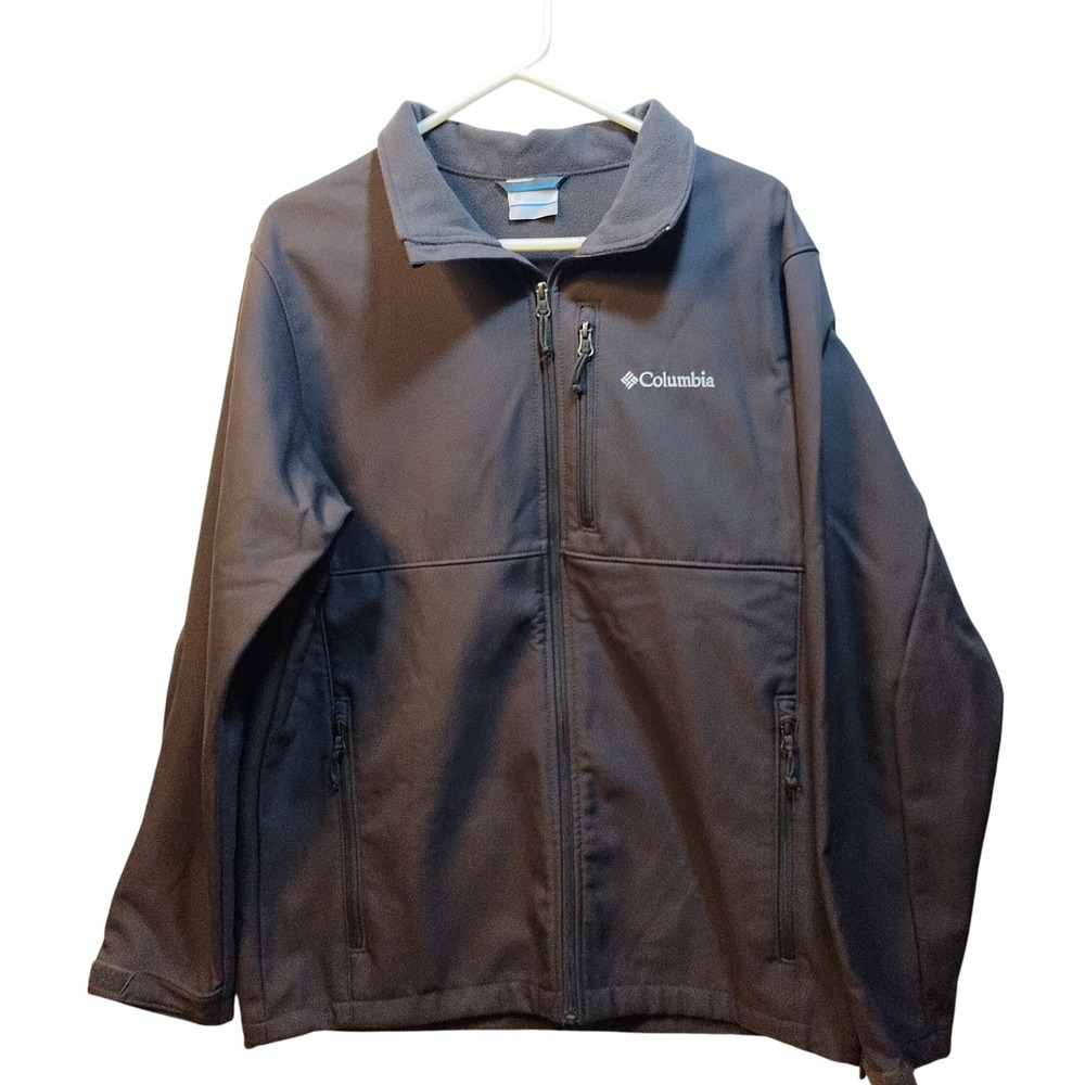 Columbia Ascender‎ Full Zip Fleece Lined Softshell Jacket Men's Large Gray